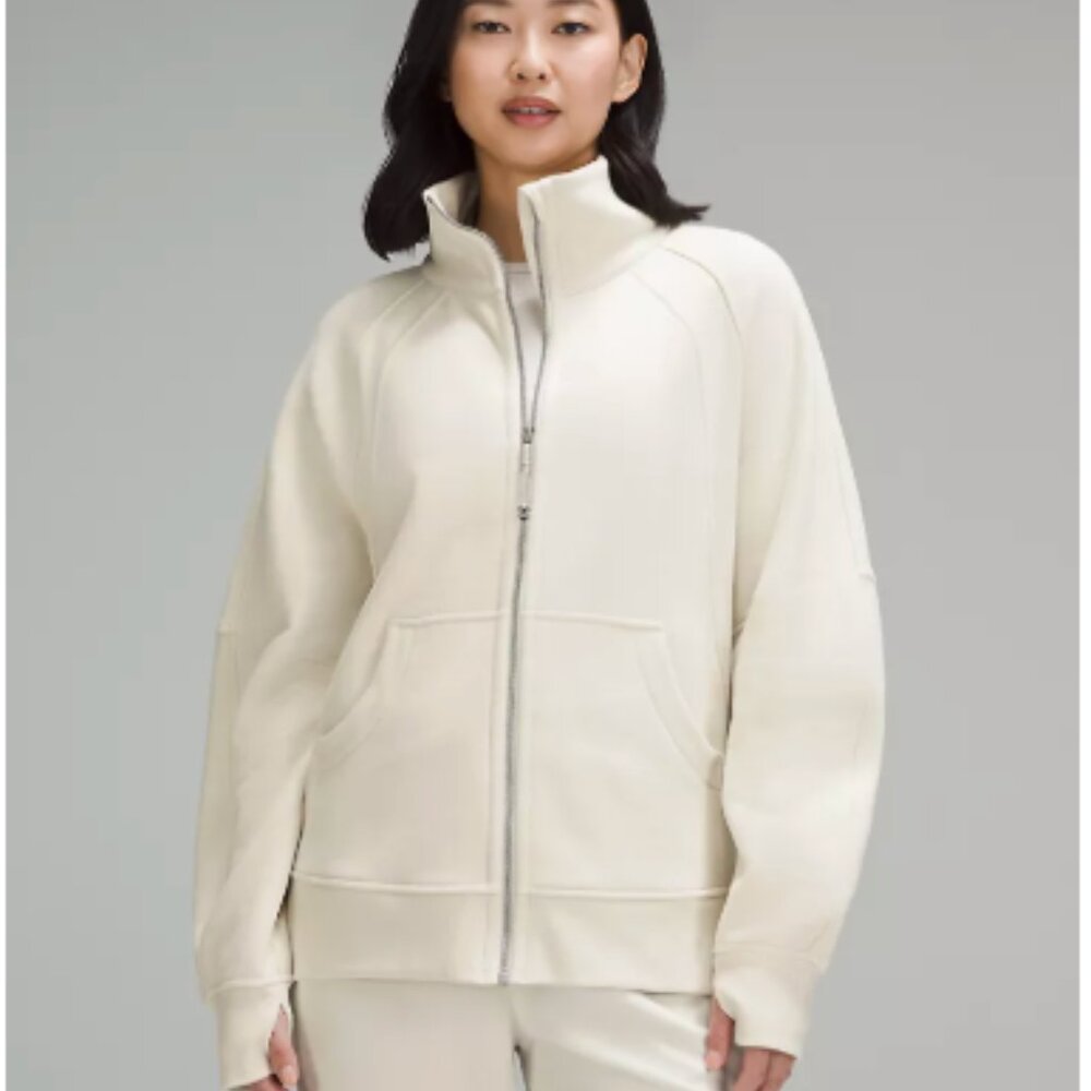 Lululemon Scuba Oversized Funnel-Neck Full Zip- Bone - XS/S